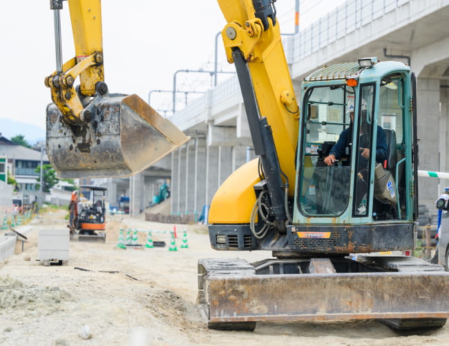 写真：道路改良工事