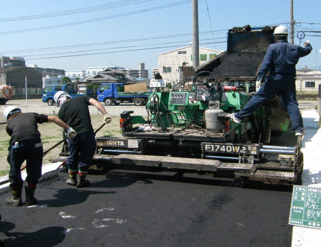 写真：道路改良工事