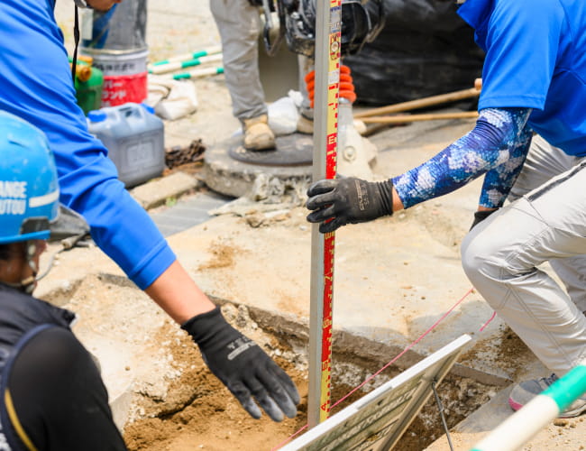 写真：上下水道工事（配管工事）