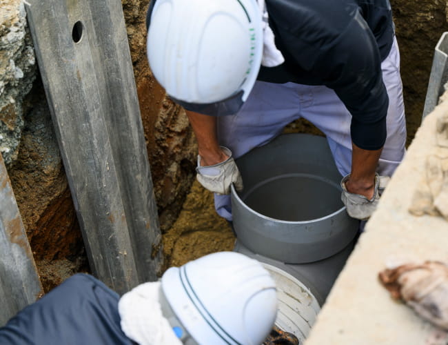 写真：上下水道工事（配管工事）