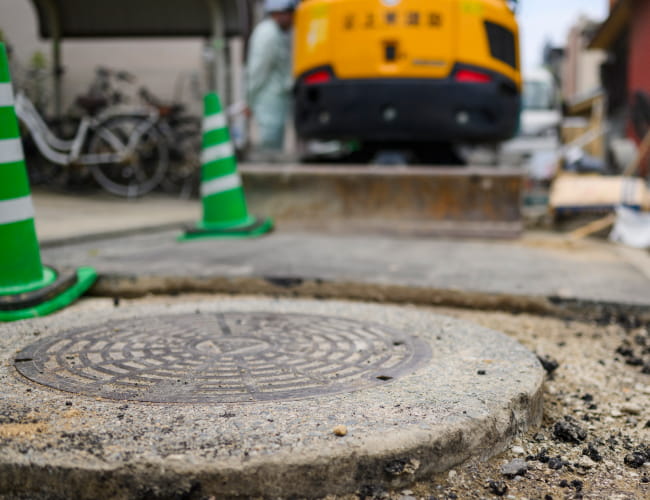 写真：上下水道工事（配管工事）