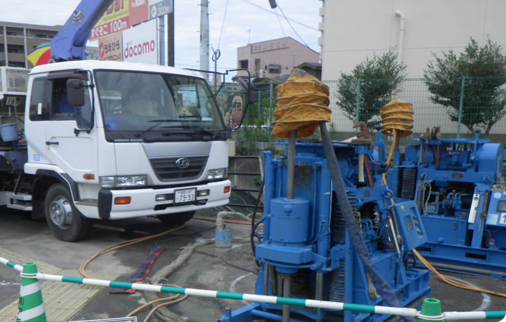 写真：地盤改良工事